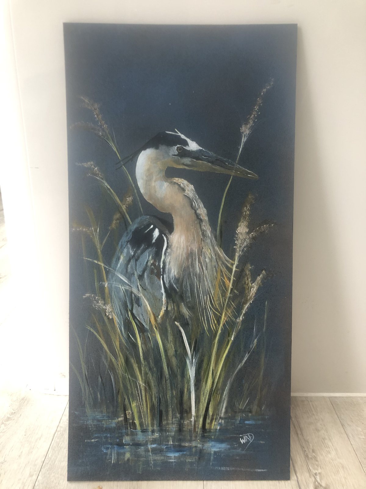 Heron in the reeds, view 3